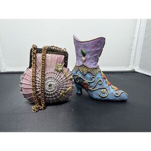 Miniature‎ Boot & Shell Purse Home decor Vintage Victorian Style Decorative